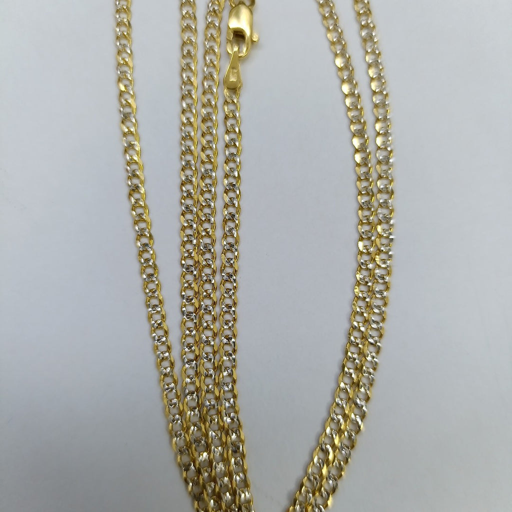 CADENAS BARBADA DIAMANTADA ORO 14K 60 CM 6.1 GR (NUEVO)