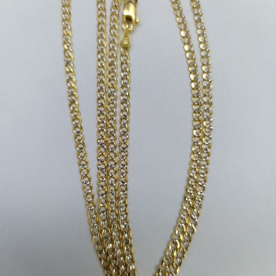 CADENAS BARBADA DIAMANTADA ORO 14K 60 CM 6.1 GR (NUEVO)