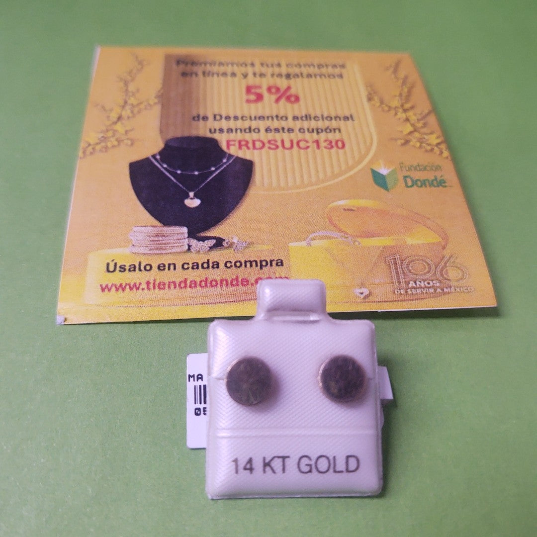 BROQUELES ORO 14K 1.5 (NUEVO)