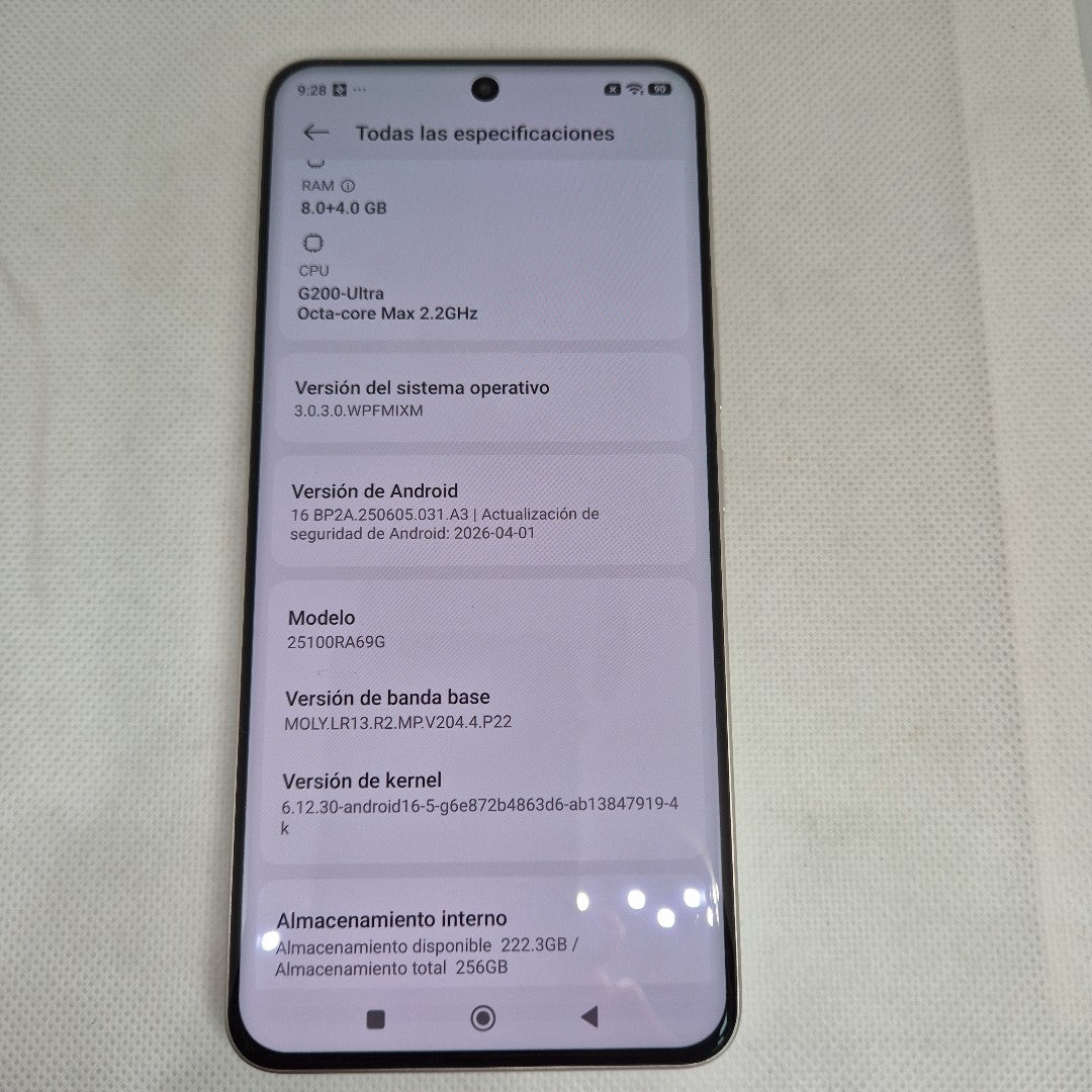 CELULAR XIAOMI REDMI NOTE PRO 25100RA69G (2025) 256 GB 8 GB RAM (SEMINUEVO)