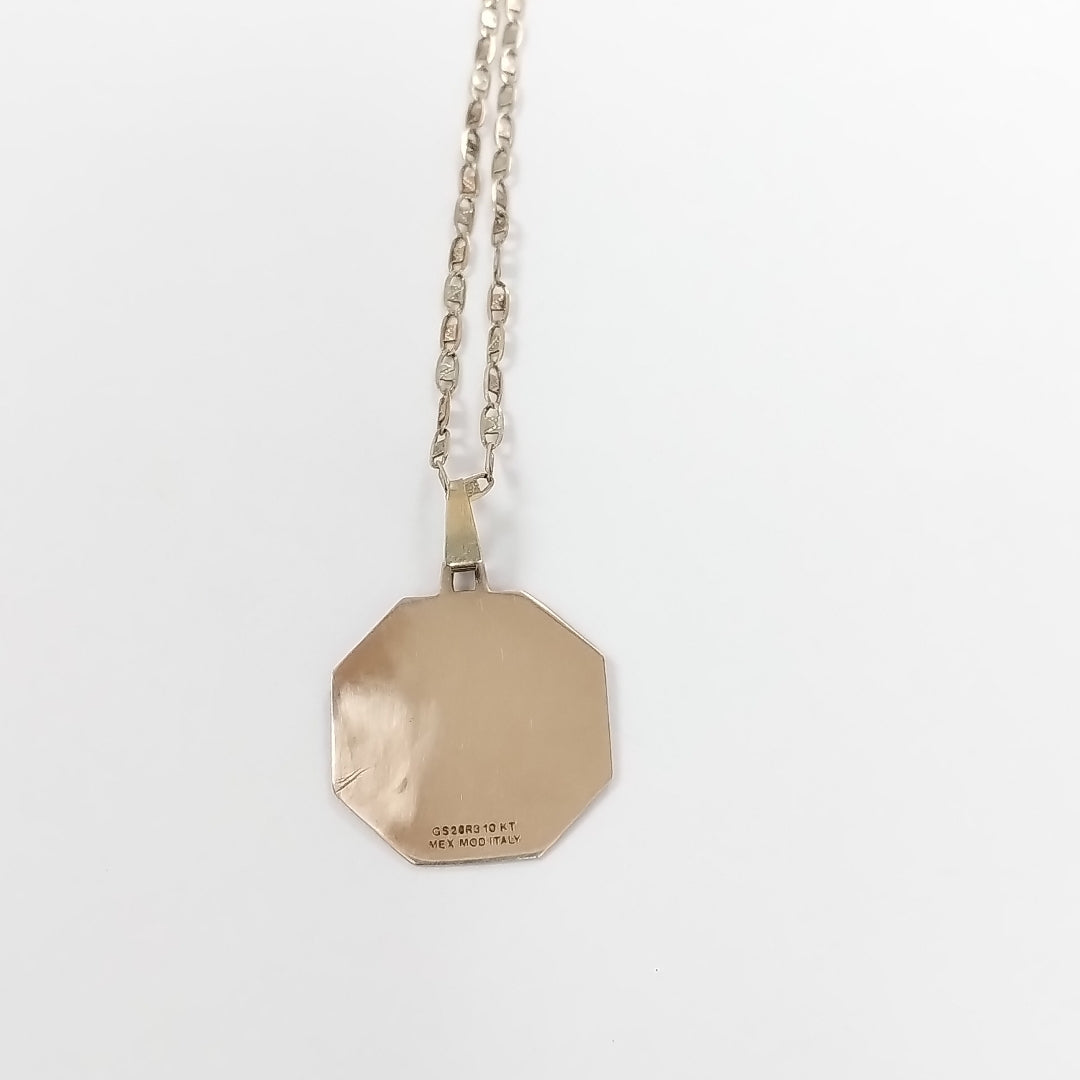 CADENA, MEDALLA RELIGIOSA ORO 10 K 5.1 GRMS (SEMINUEVO)