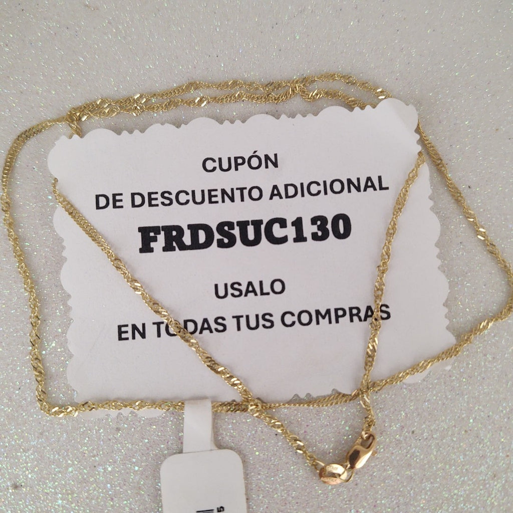 CADENAS TEJIDO MEDIO TZL ORO 14K 55 CM 3.1 GR (NUEVO)