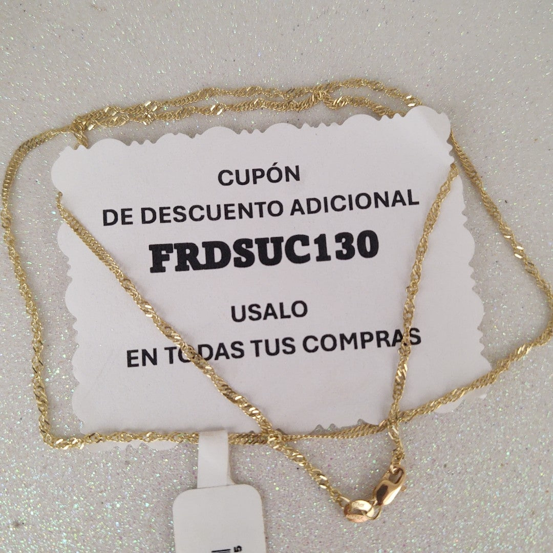CADENAS TEJIDO MEDIO TZL ORO 14K 55 CM 3.1 GR (NUEVO)