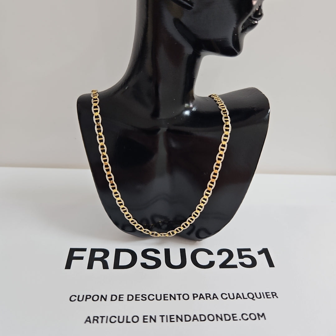 CADENAS TEJIDO GUCHI DIAMANTADO ORO 10K 55 CM 3.8 GR (NUEVO)