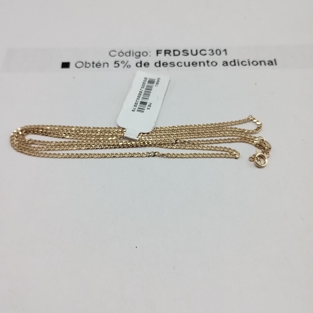 CADENAS TEJIDO BARBADA ORO 10K 60 CM 4.2 GR (NUEVO)