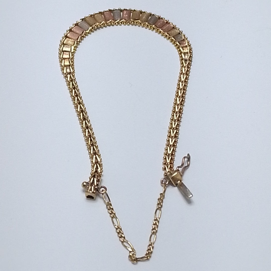 PULSERA ORO COMBINADO 14 K 8.2 GRMS (SEMINUEVO)