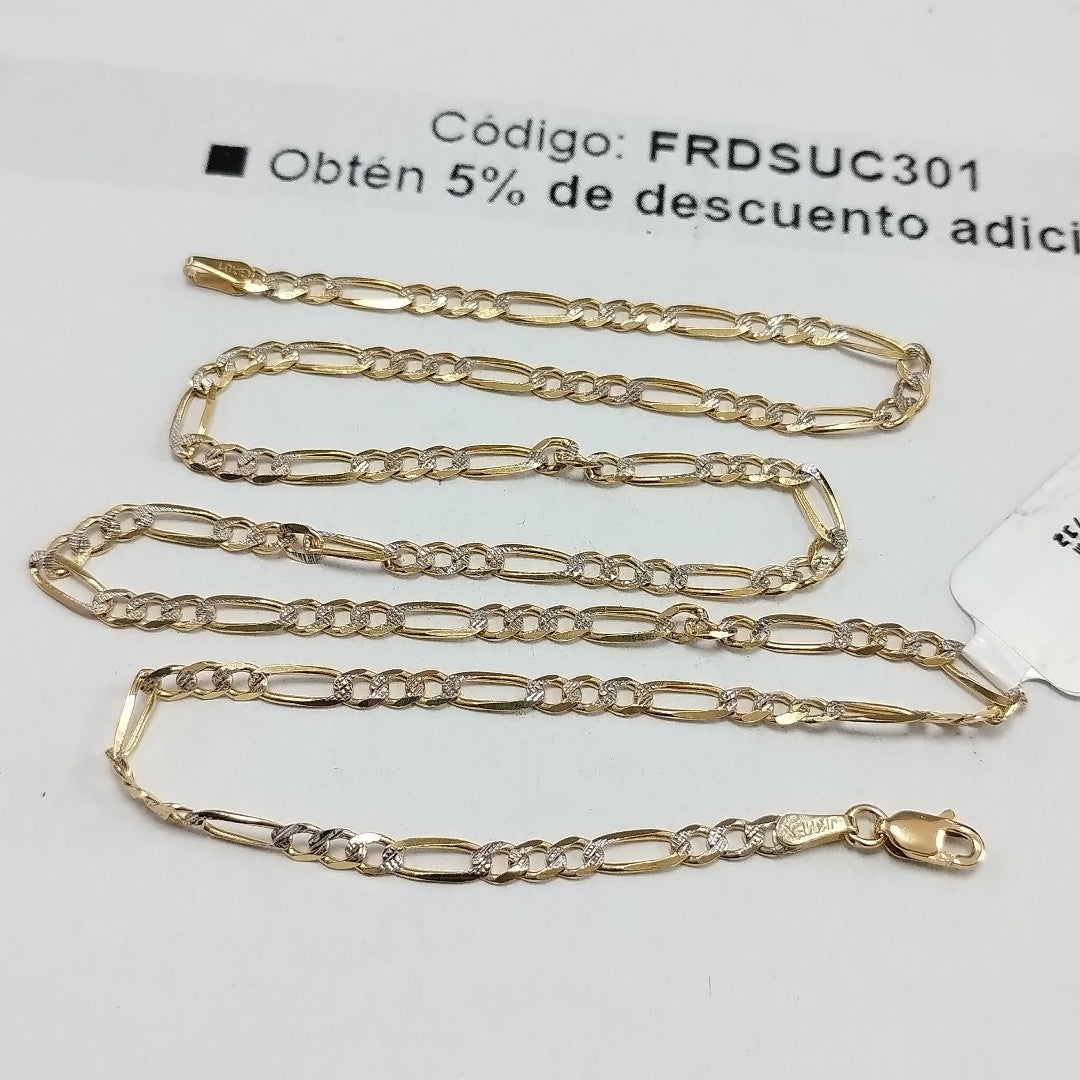 CADENAS TEJIDO 3X1 DIAMANTADO ORO 10K 50 CM 6 GR (NUEVO)