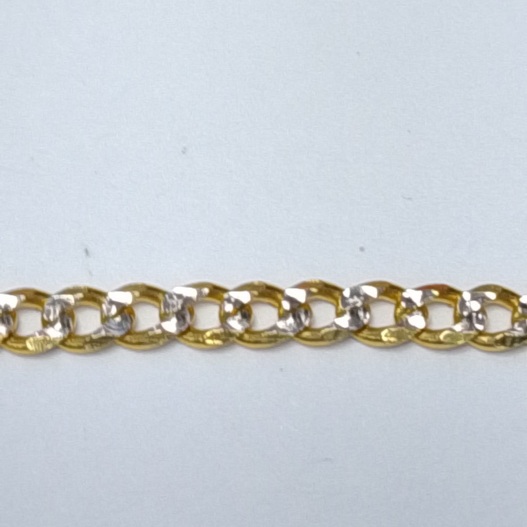PULSERAS BARBADA DIAMANTADA ORO 14K 18 CM 2.2 GR (NUEVO)