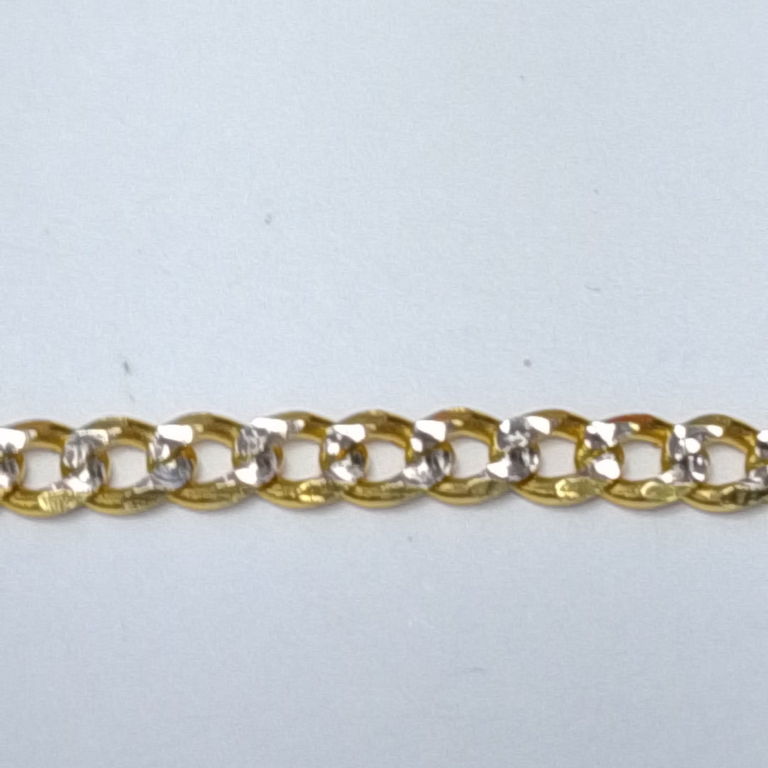 PULSERAS BARBADA DIAMANTADA ORO 14K 18 CM 2.2 GR (NUEVO)