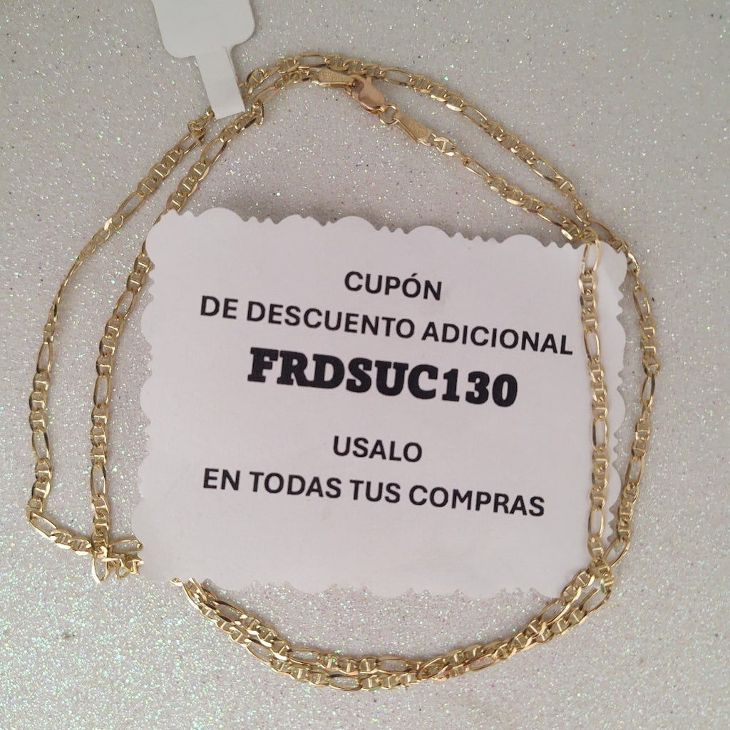 CADENAS TEJIDO FIGARO GUCHI ORO 10K 60 CM 5.4 GR (NUEVO)