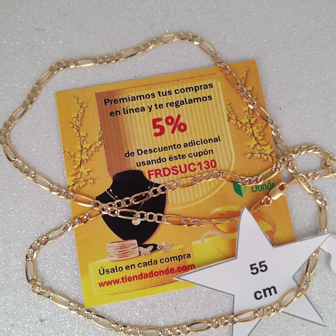 CADENAS 3X1 DIAMANTADA ORO 14K 55 CM 8.5 GR (NUEVO)