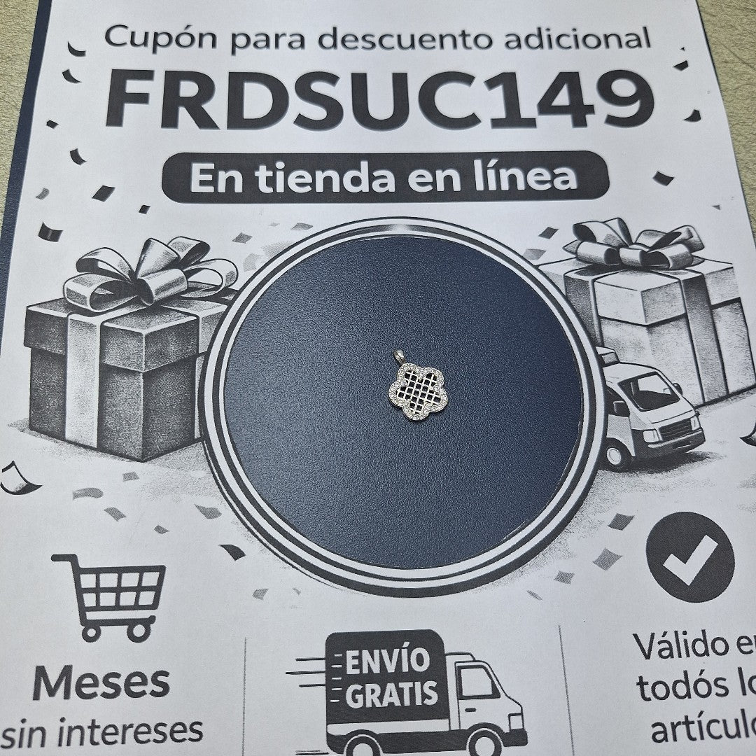 DIJE FLOR CON CIRCONIAS PLATA .925 1.7 GR (NUEVO)