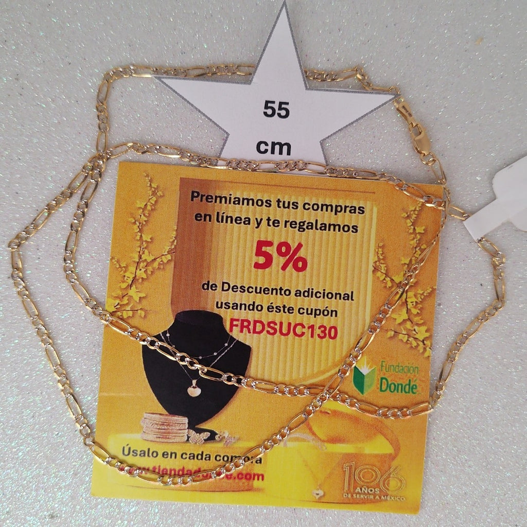 CADENAS TEJIDO 3X1 ORO 14K 55 CM 4.9 GR (NUEVO)