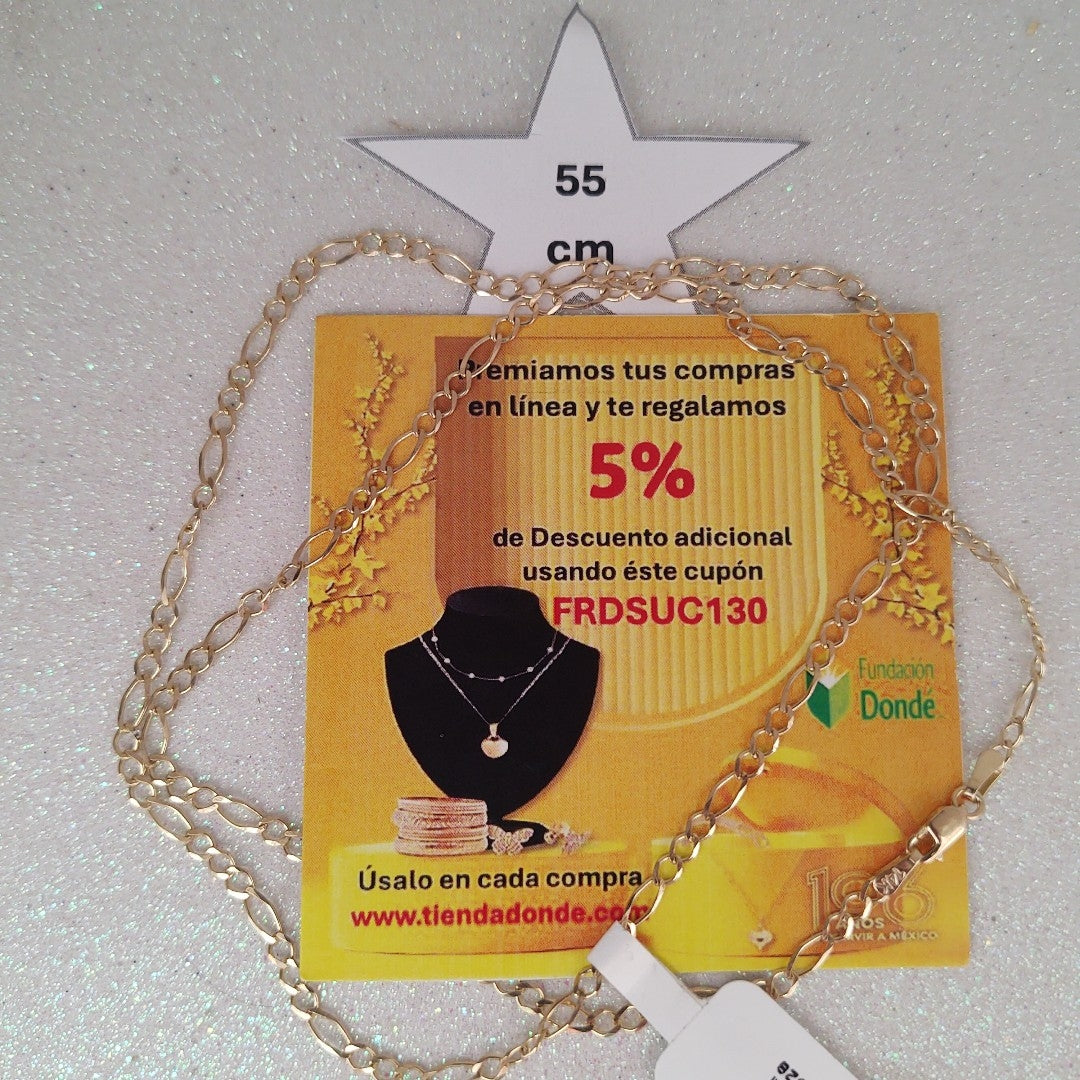 CADENAS 3X1 ORO 14K 55 CM 5.1 GR (NUEVO)