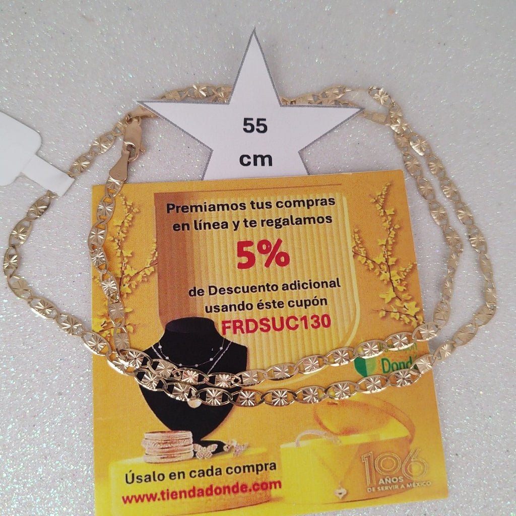 CADENAS TEJIDO GUCHI ORO 14K 55 CM 7 GR (NUEVO)