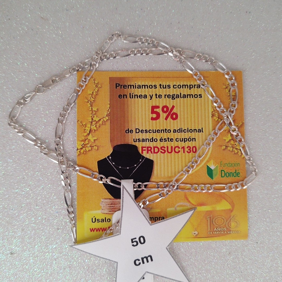 CADENA TEJIDO 3X1 PLATA .925 50 CM 7 GR (NUEVO)