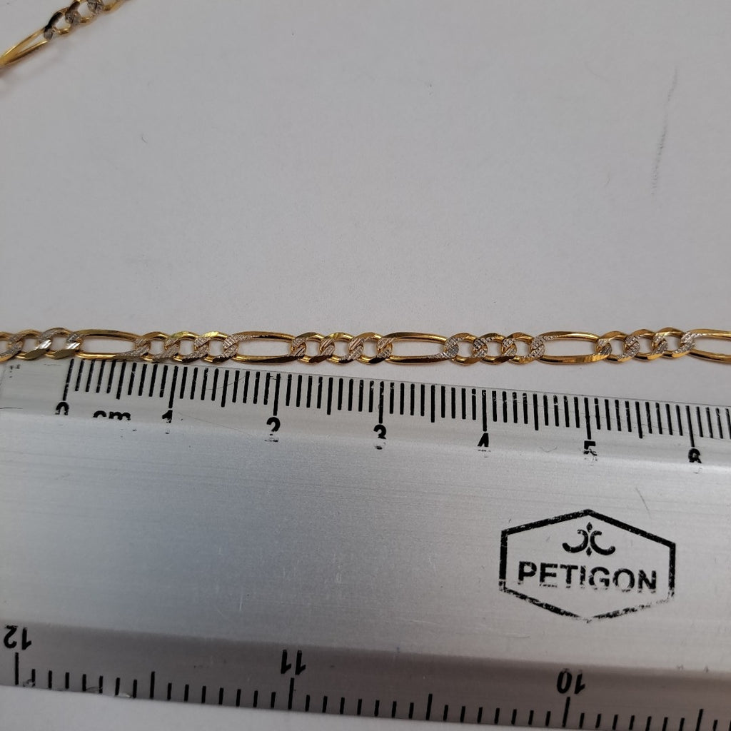 CADENAS TEJIDO 3X1 DIAMANTADO ORO 10K 55 CM 6.4 GR (NUEVO)