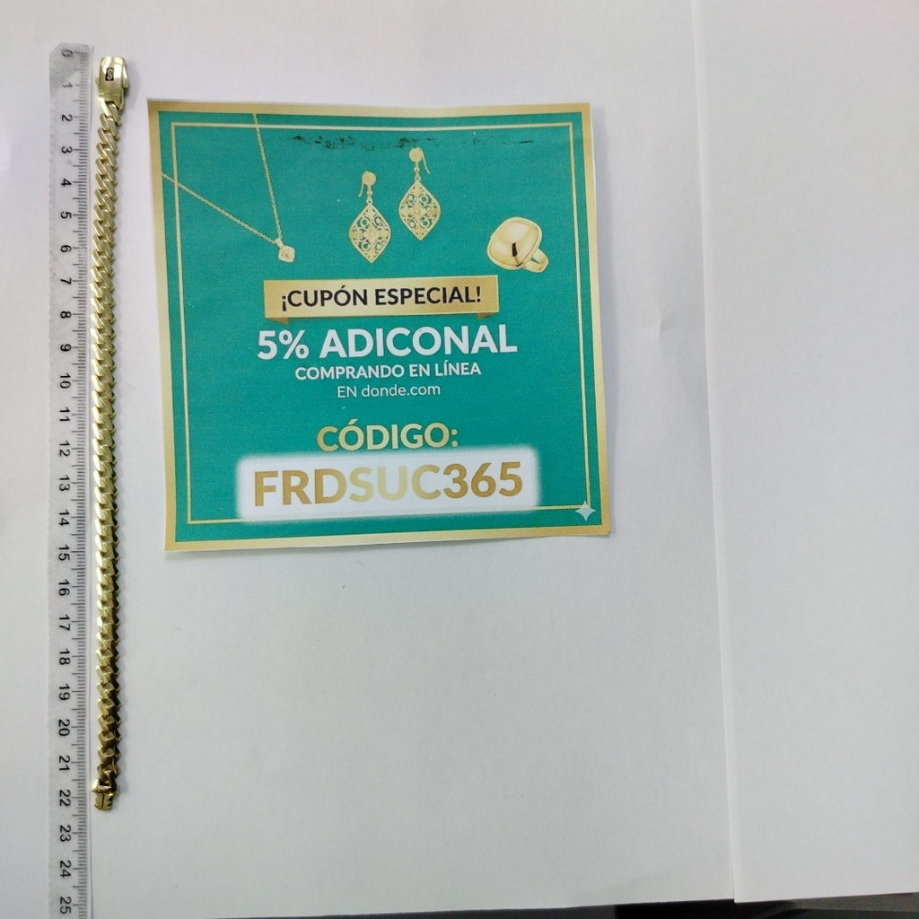 PULSERA CABALLERO MONACO ORO 10K 7.4 (NUEVO)