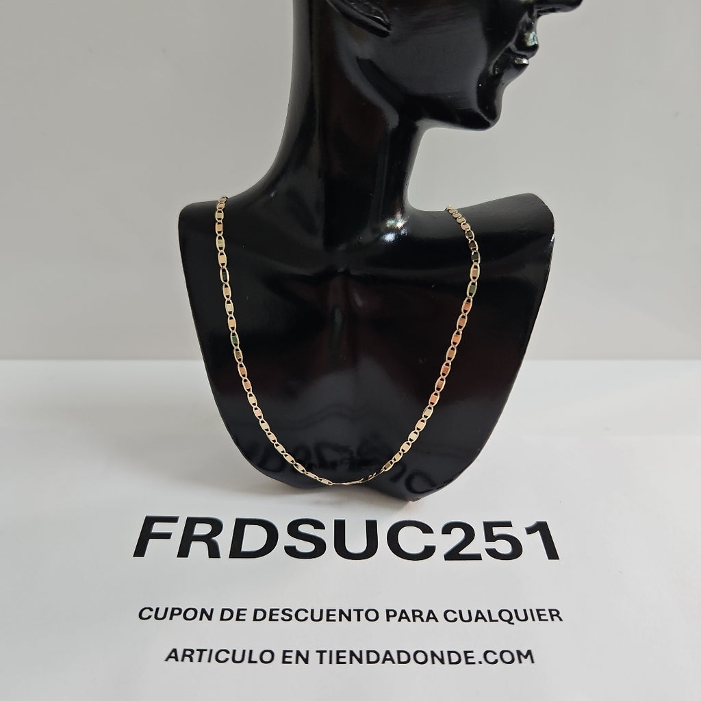 CADENAS TEJIDO ESPEJO ORO 10K 55 CM 1.7 GR (NUEVO)