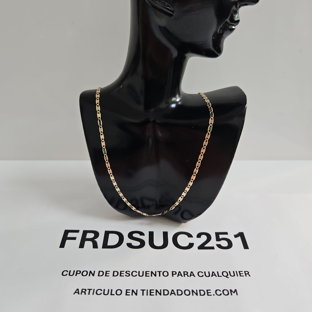CADENAS TEJIDO ESPEJO ORO 10K 55 CM 1.7 GR (NUEVO)