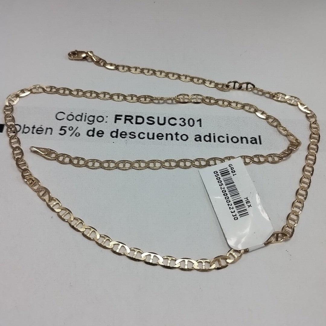 CADENAS TEJIDO MARINERA ORO 14K 50 CM 7.5 GR (NUEVO)