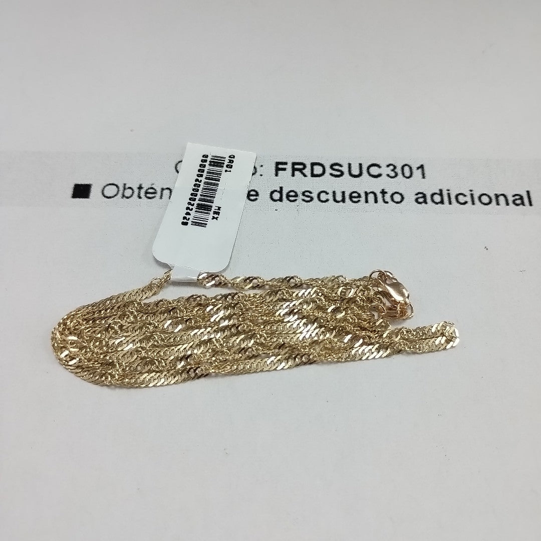 CADENAS TEJIDO MEDIO TZL ORO 14K 55 CM 4.9 GR (NUEVO)