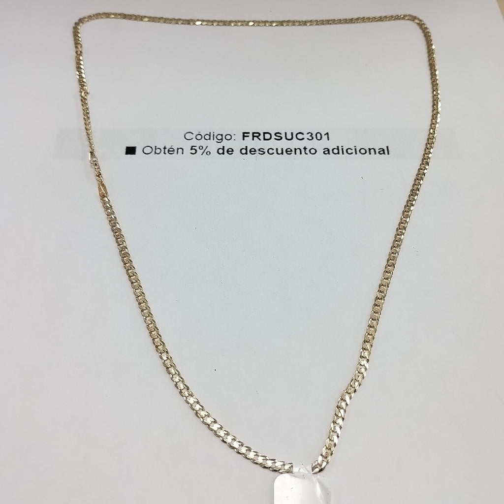 CADENAS TEJIDO BARBADA ORO 10K 55 CM 8.2 GR (NUEVO)