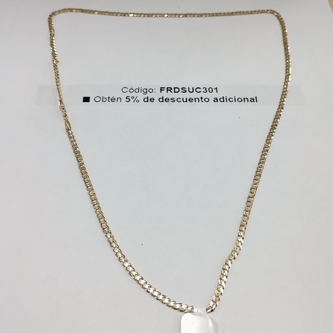 CADENAS TEJIDO BARBADA ORO 10K 55 CM 8.2 GR (NUEVO)