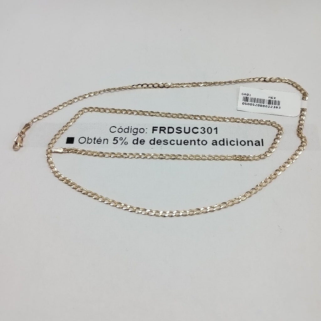 CADENAS TEJIDO BARBADA ORO 14K 60 CM 5.4 GR (NUEVO)