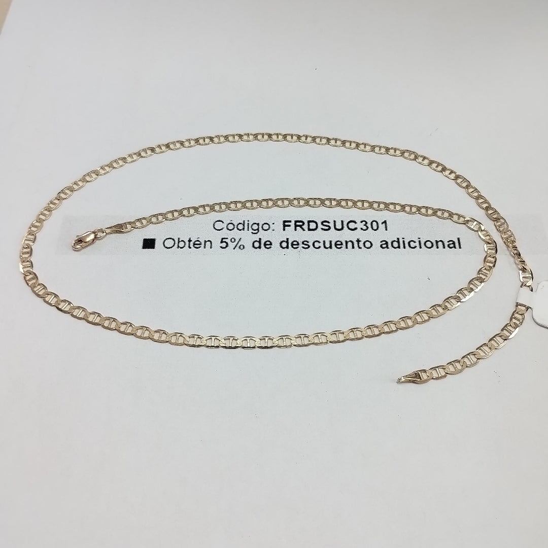 CADENAS TEJIDO MARINERA ORO 14K 55 CM 7.9 GR (NUEVO)