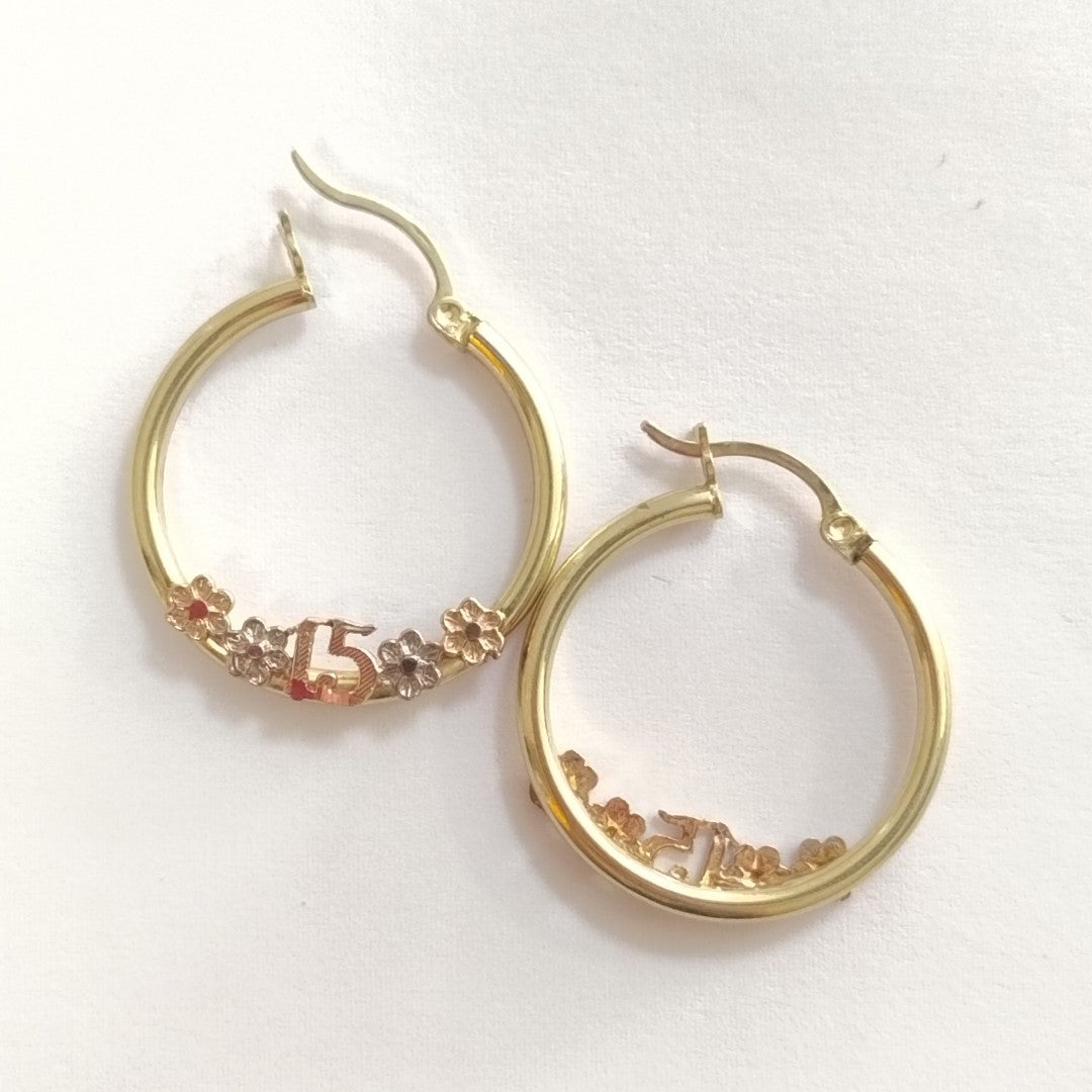 ARRACADAS PAR ORO 14 K 2.4 GRMS (SEMINUEVO)