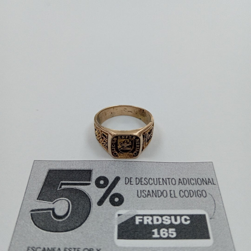 ANILLO DE GRADUACIÓN ORO 10 K 5,10 GRMS (SEMINUEVO)