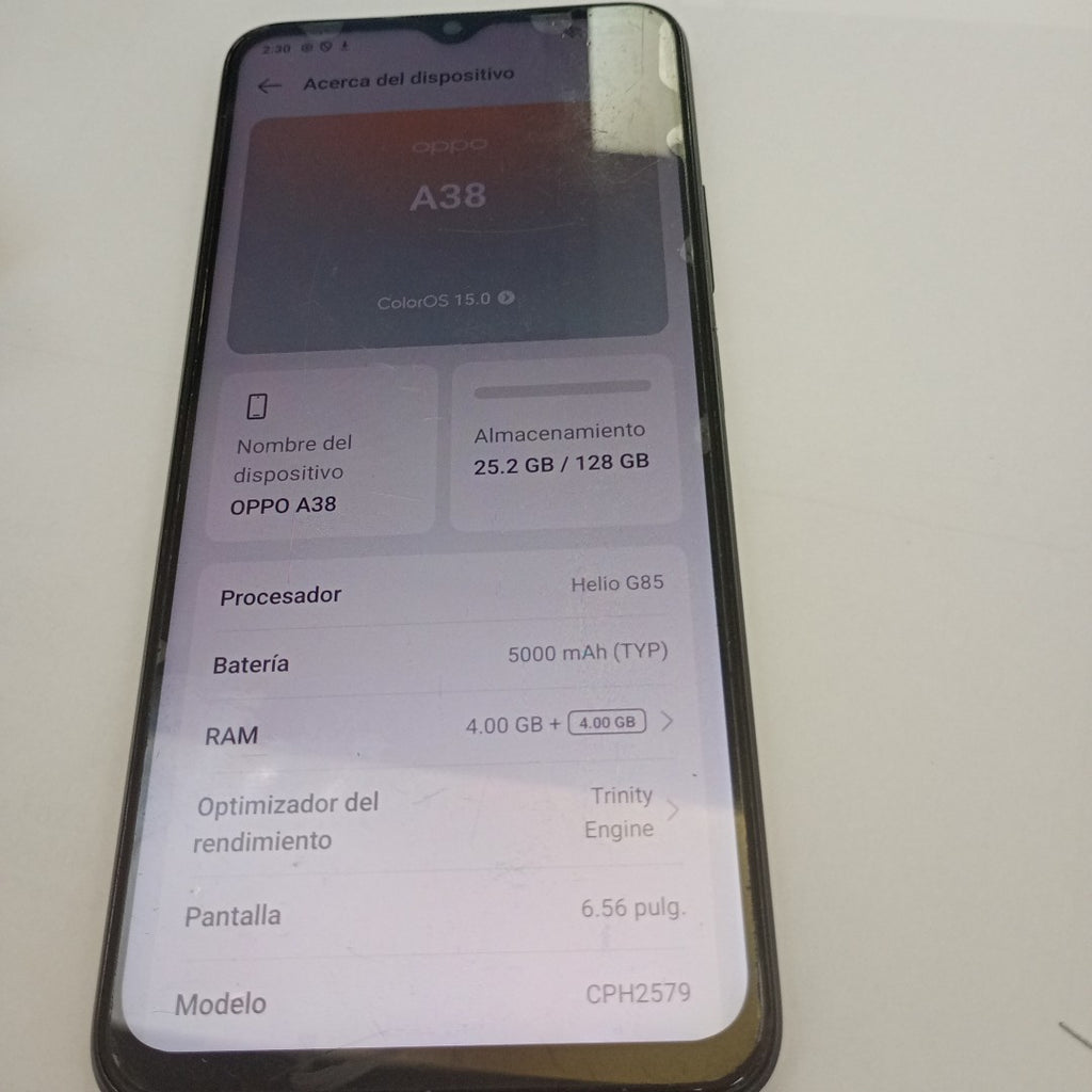 CELULAR OPPO A38 CPH2579 (2023) 128 GB 4 GB RAM (SEMINUEVO)