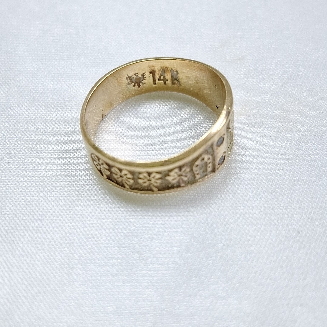 ARGOLLA DE LA SUERTE ORO 14 K 4.4 GRMS (SEMINUEVO)