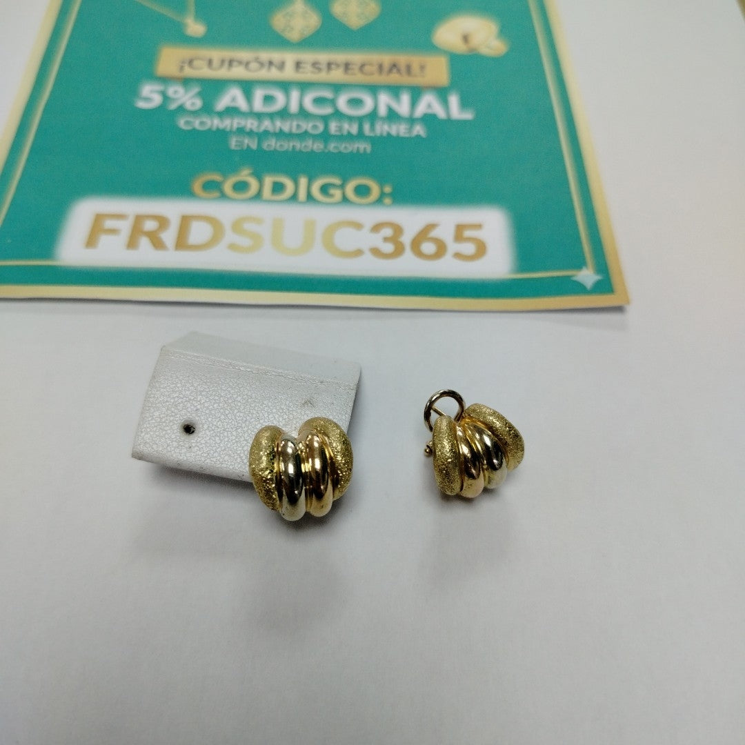 ARETES PAR ORO COMBINADO 14 K 4,90 GRMS (SEMINUEVO)