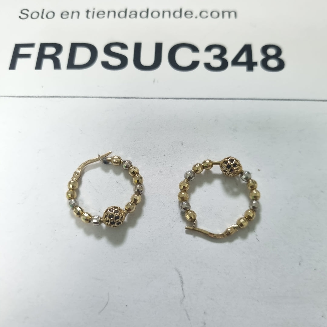 ARRACADAS PAR ORO COMBINADO 14 K 3.8 GRMS (SEMINUEVO)