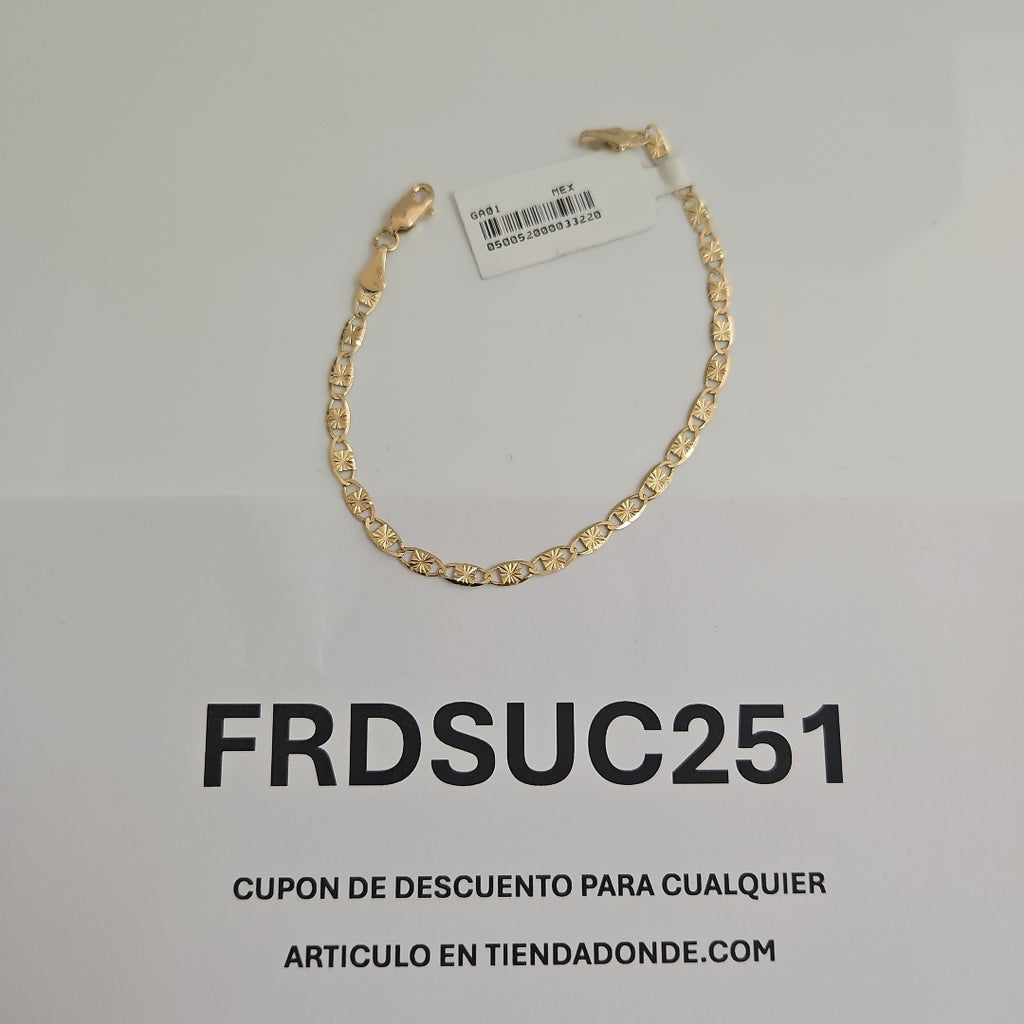 PULSERAS GUCHI ORO 14K 18 CM 2.9 GR (NUEVO)