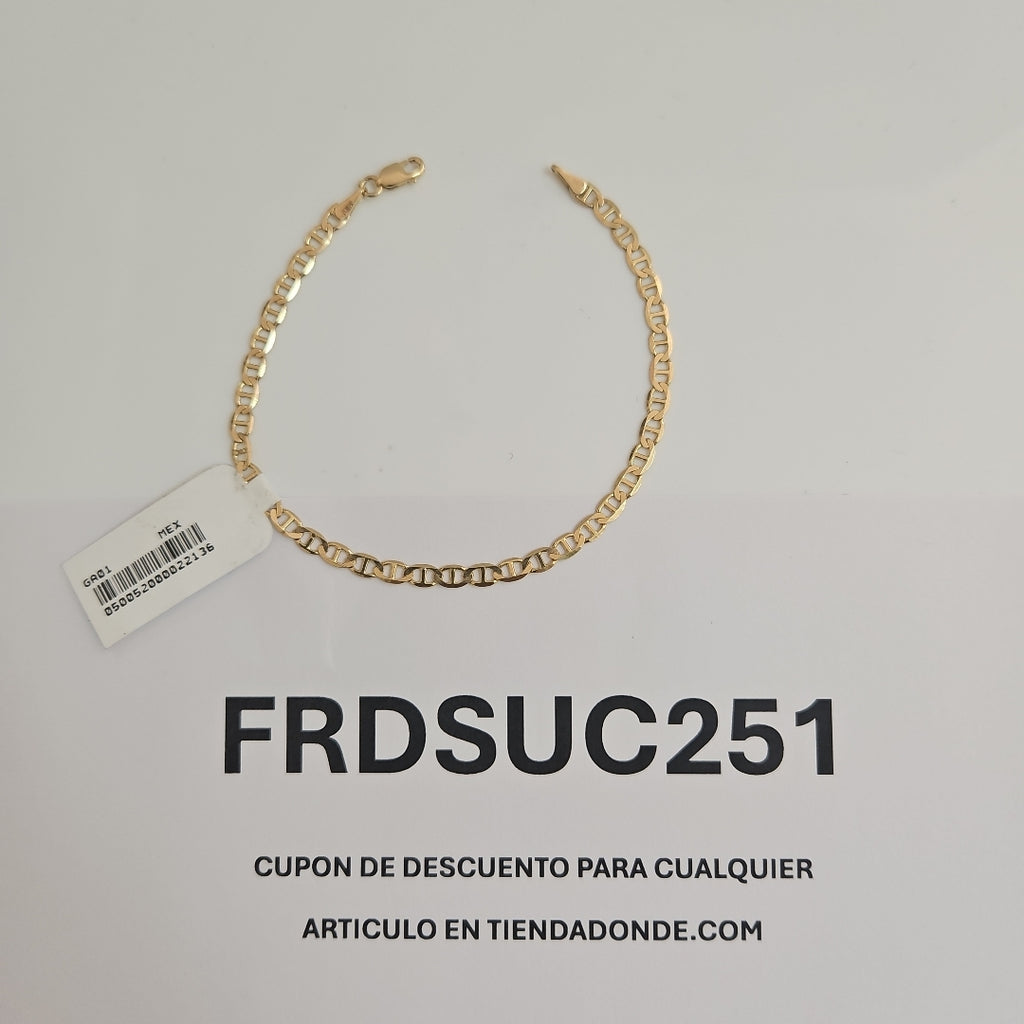 PULSERAS TEJIDO MARINERA ORO 14K 18 CM 2.9 GR (NUEVO)