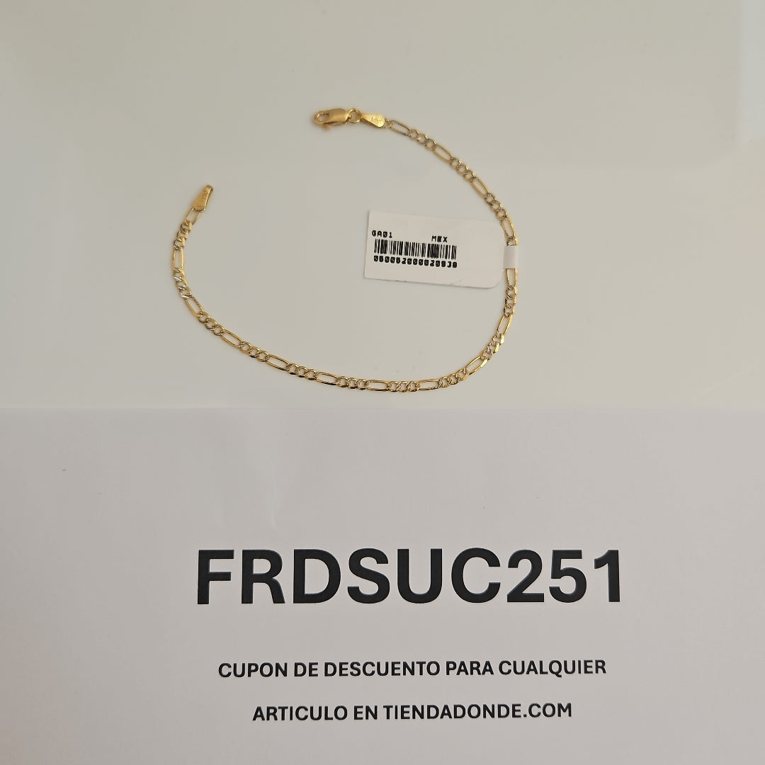 PULSERAS TEJIDO 3X1 DIAMANTADO ORO 10K 18 CM 1.7 GR (NUEVO)