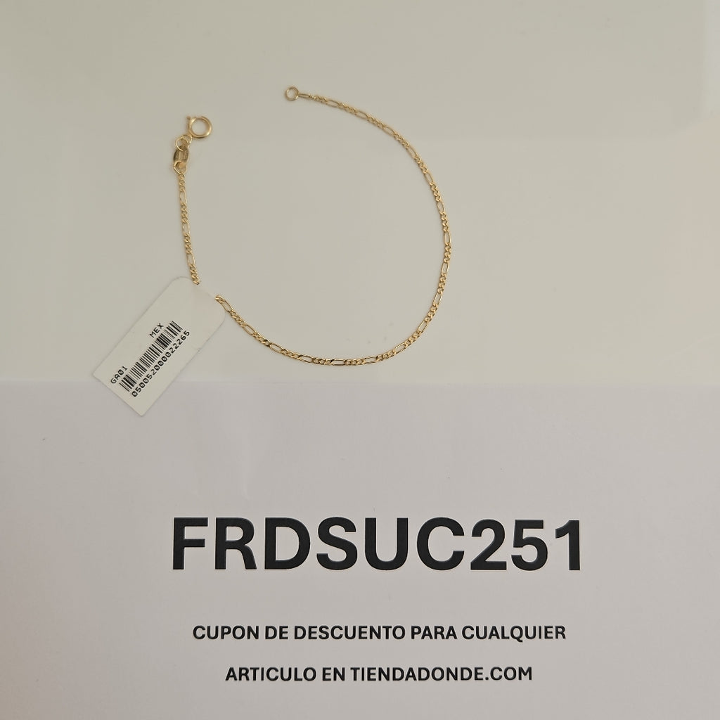 PULSERAS TEJIDO 3X1 ORO 14K 16 CM 0.9 GR (NUEVO)