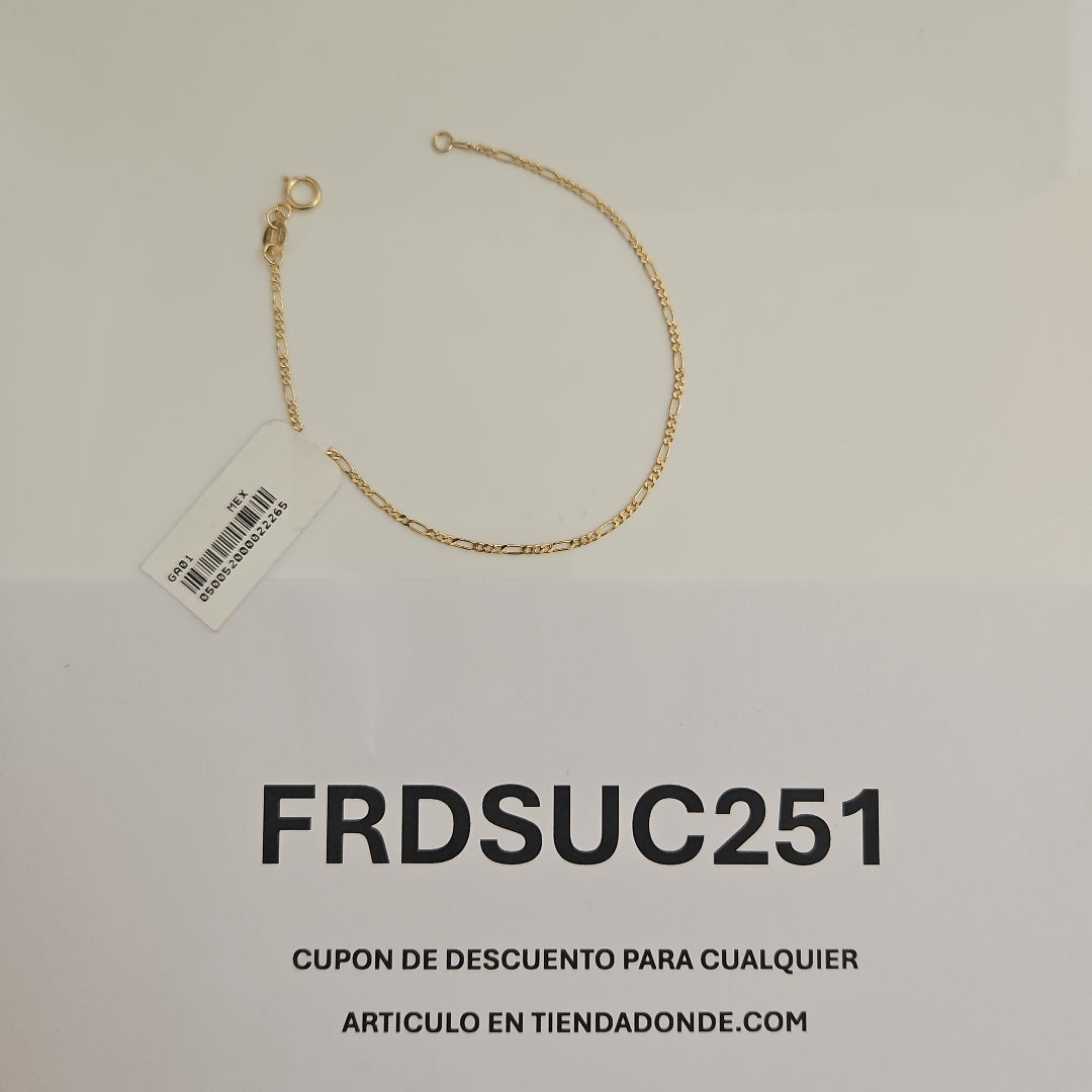 PULSERAS TEJIDO 3X1 ORO 14K 16 CM 0.9 GR (NUEVO)
