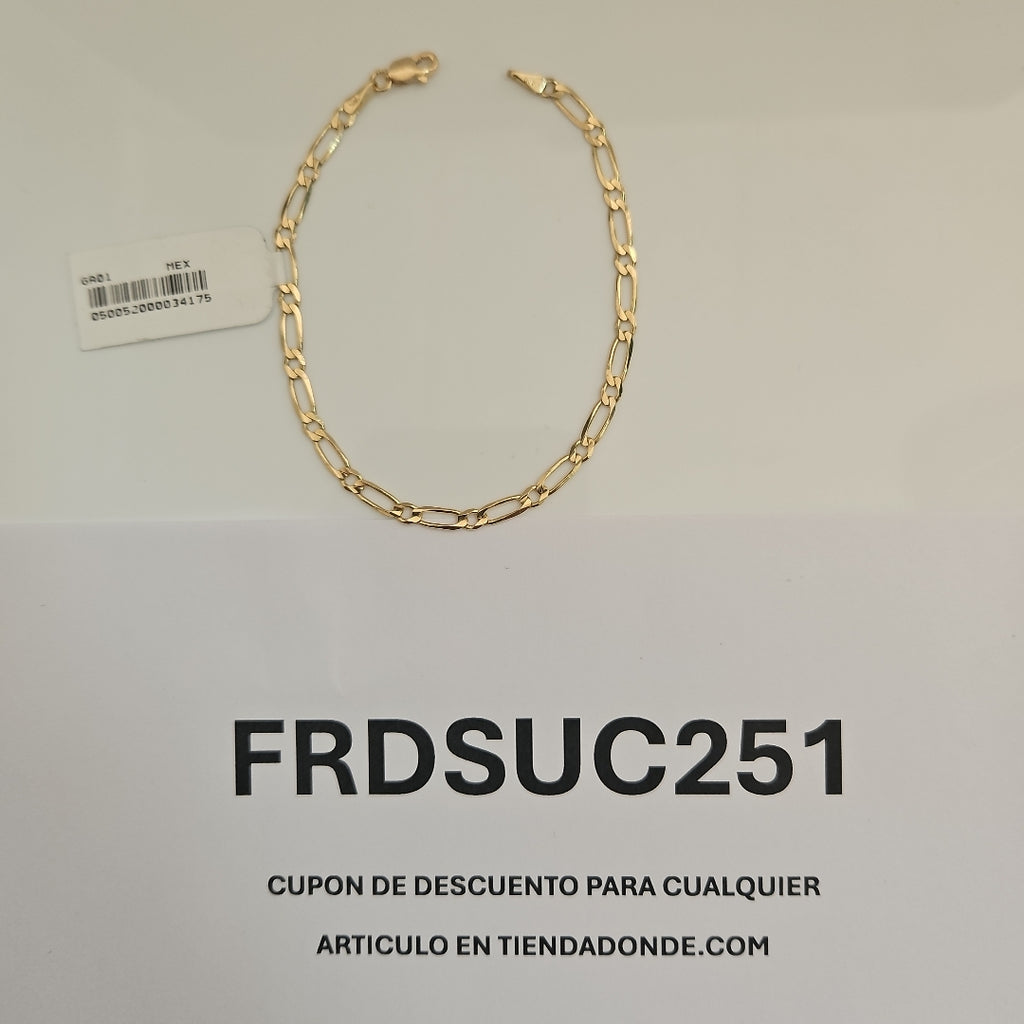 PULSERAS 1X1 ORO 14K 18 CM 2.6 GR (NUEVO)