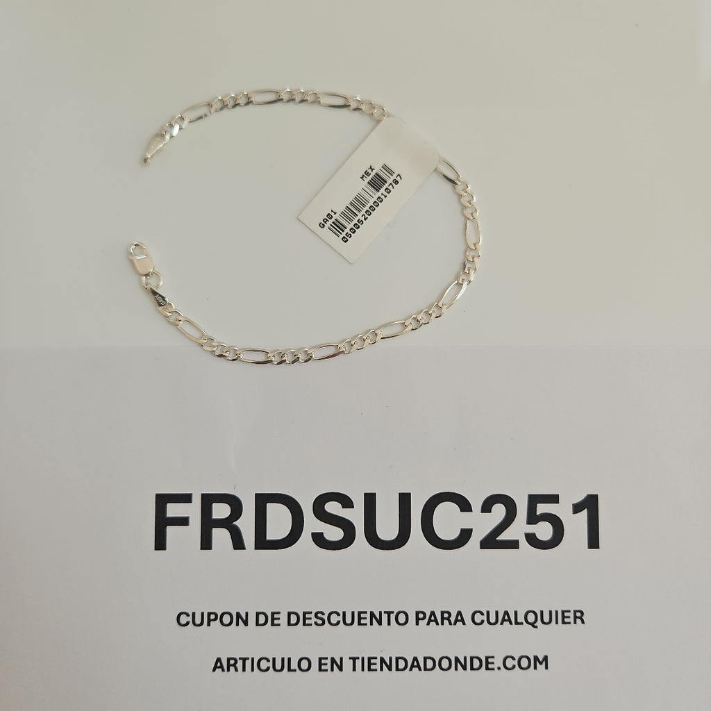 PULSERA TEJIDO 3X1 PLATA .925 18 CM 2.8 GR (NUEVO)