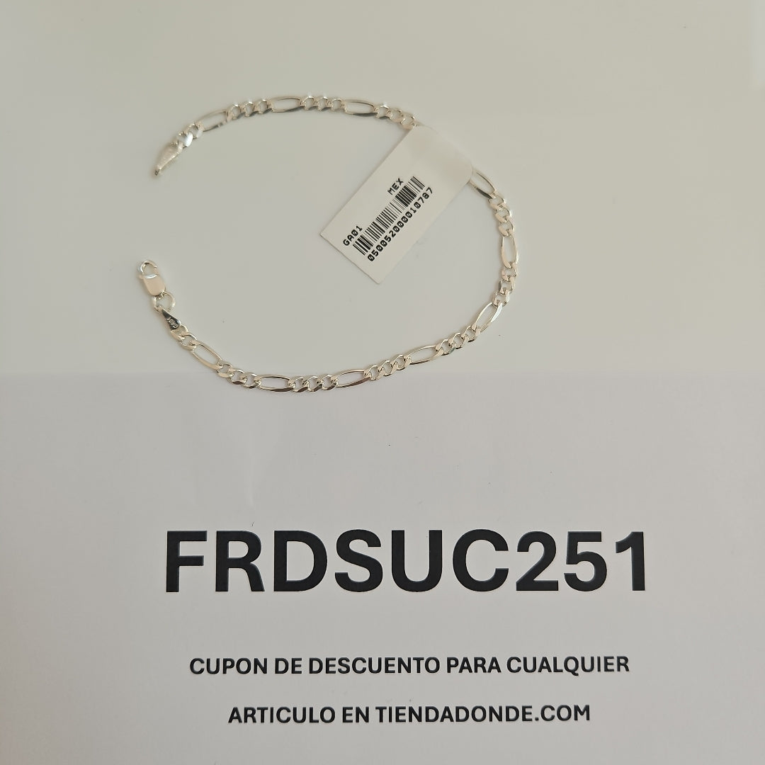 PULSERA TEJIDO 3X1 PLATA .925 18 CM 2.8 GR (NUEVO)