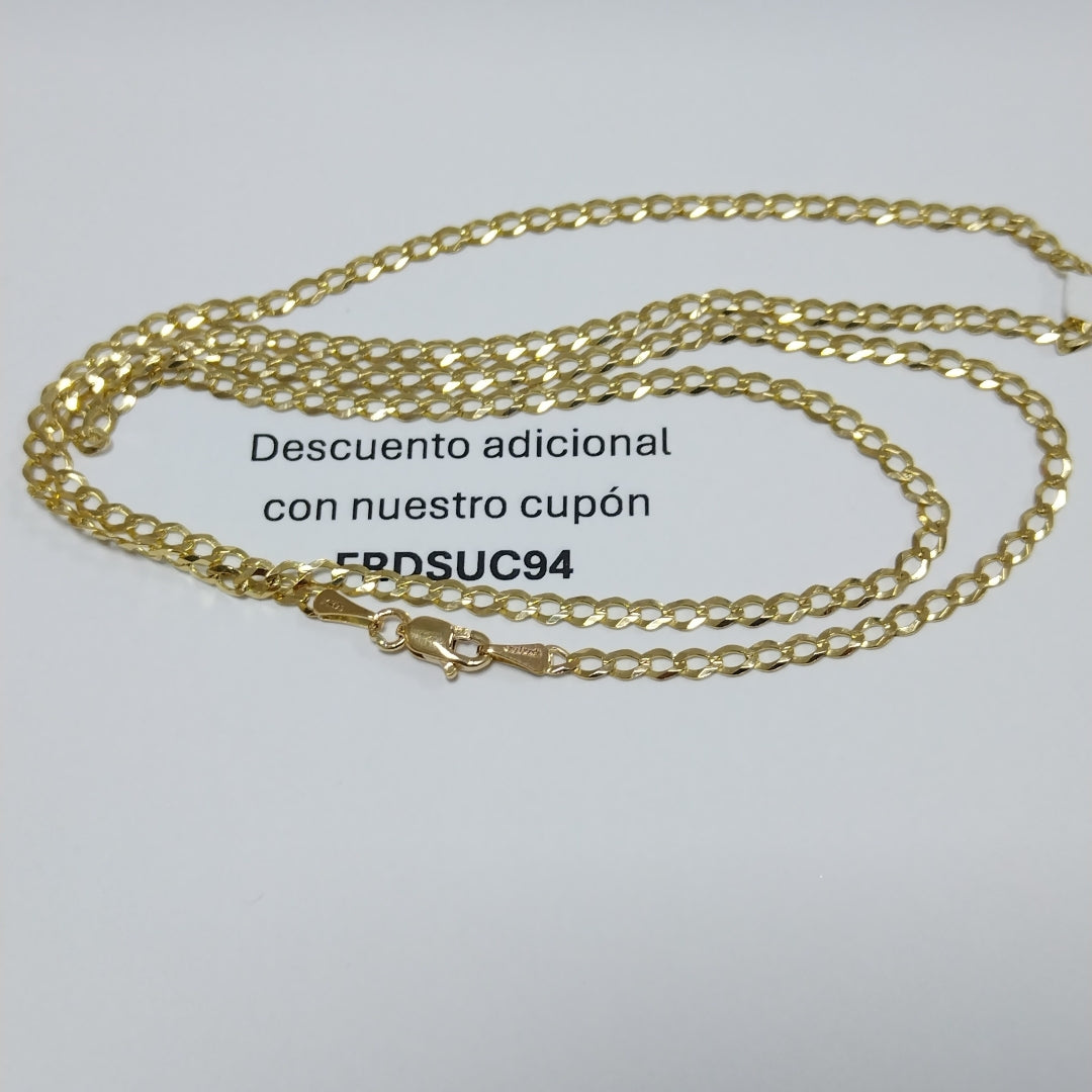 CADENAS TEJIDO BARBADA ORO 14K 60 CM 5.4 GR (NUEVO)