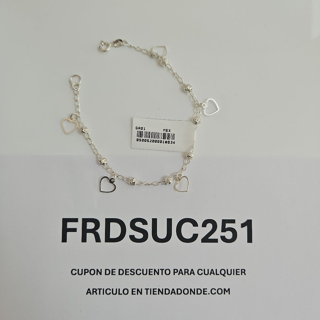 PULSERA TEJIDO ESPECIAL PLATA .925 18 CM 2.6 GR (NUEVO)
