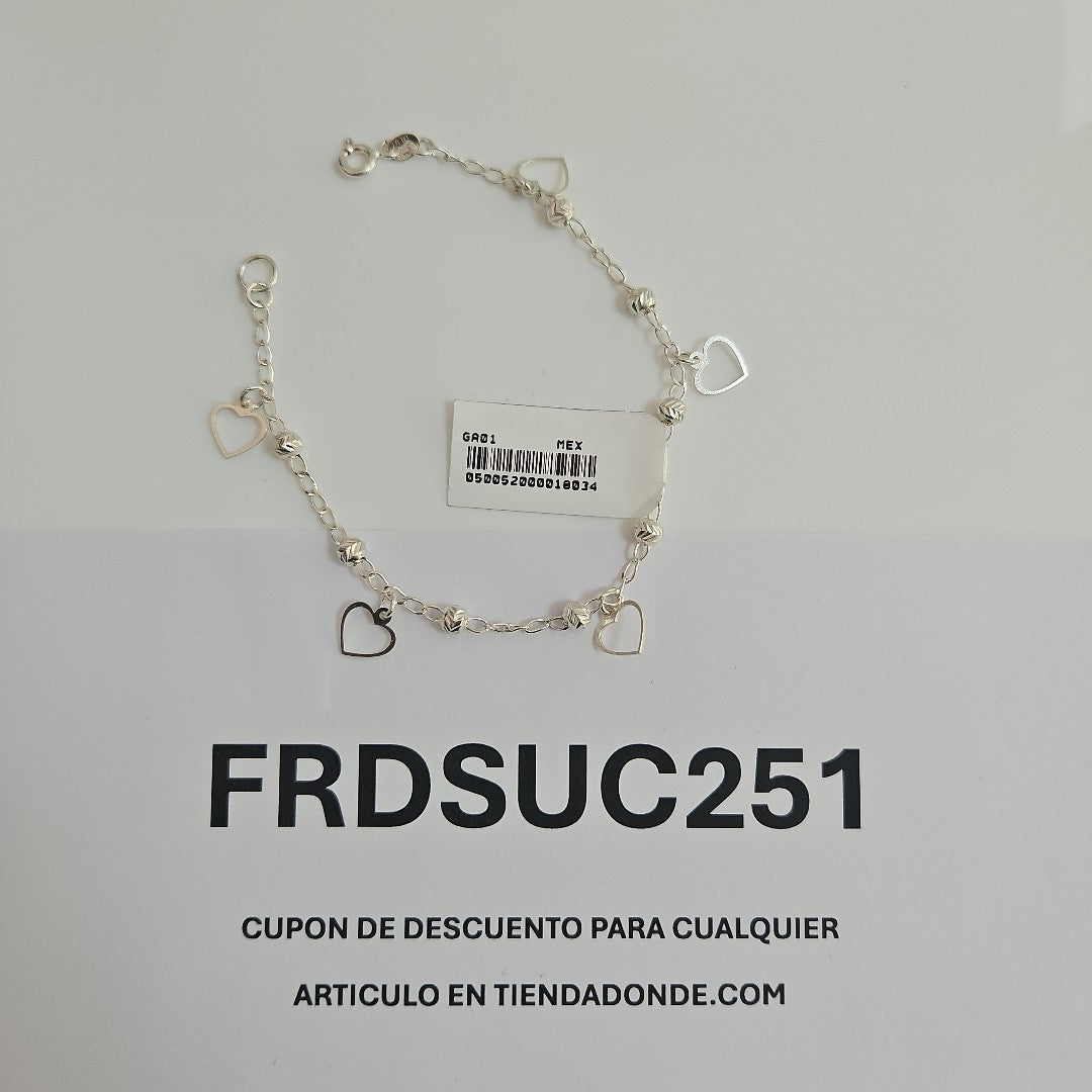 PULSERA TEJIDO ESPECIAL PLATA .925 18 CM 2.6 GR (NUEVO)
