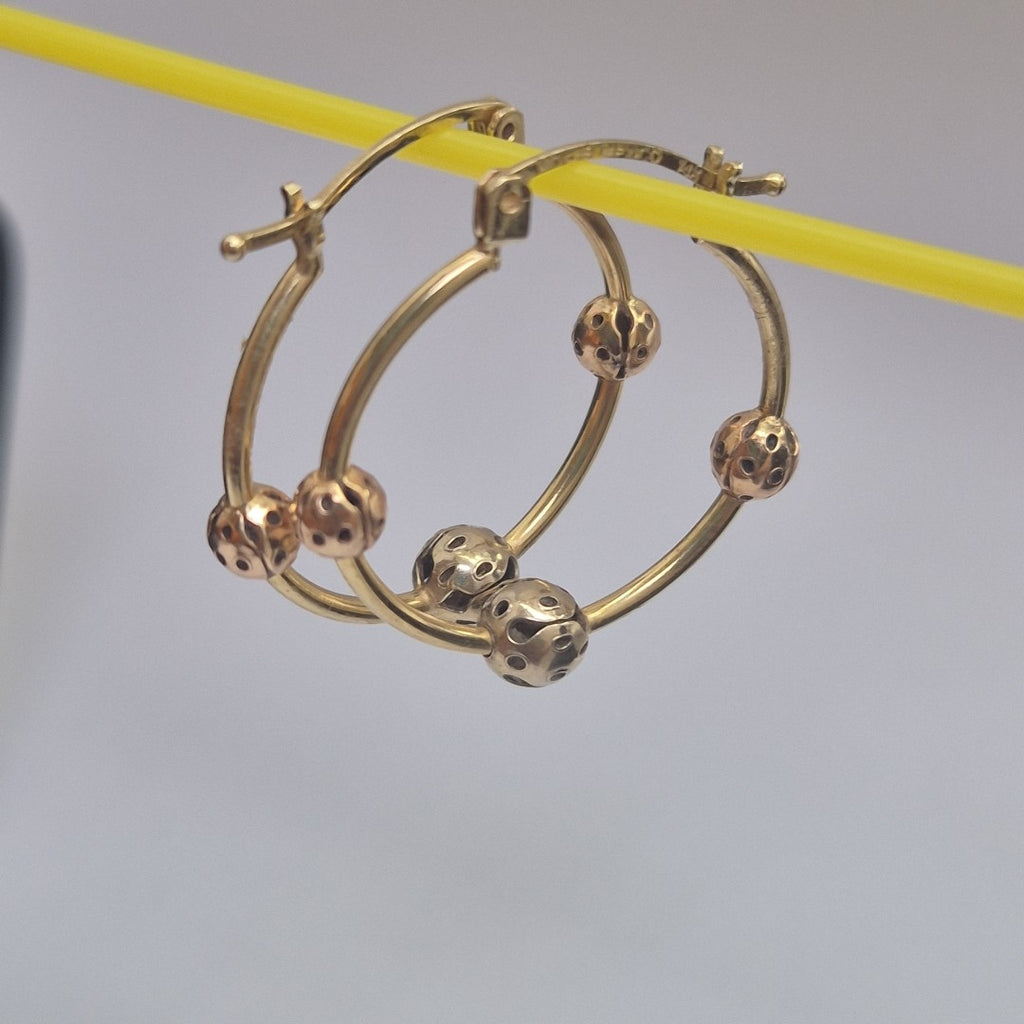 ARRACADAS PAR ORO, ORO COMBINADO 14 K 2.2 GRMS (SEMINUEVO)