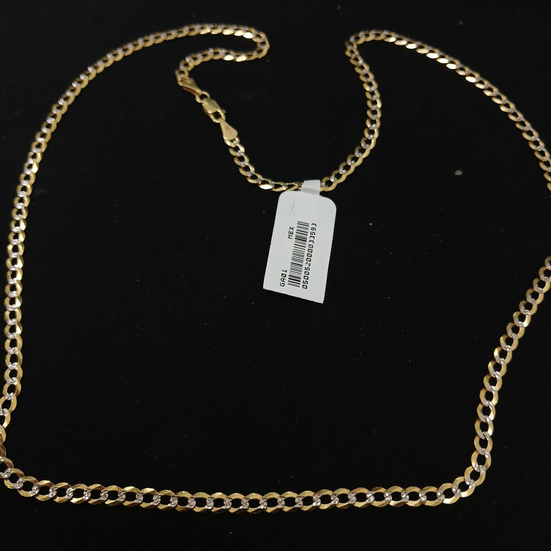 CADENAS BARBADA DIAMANTADA ORO 14K 60 CM 9.5 GR (NUEVO)