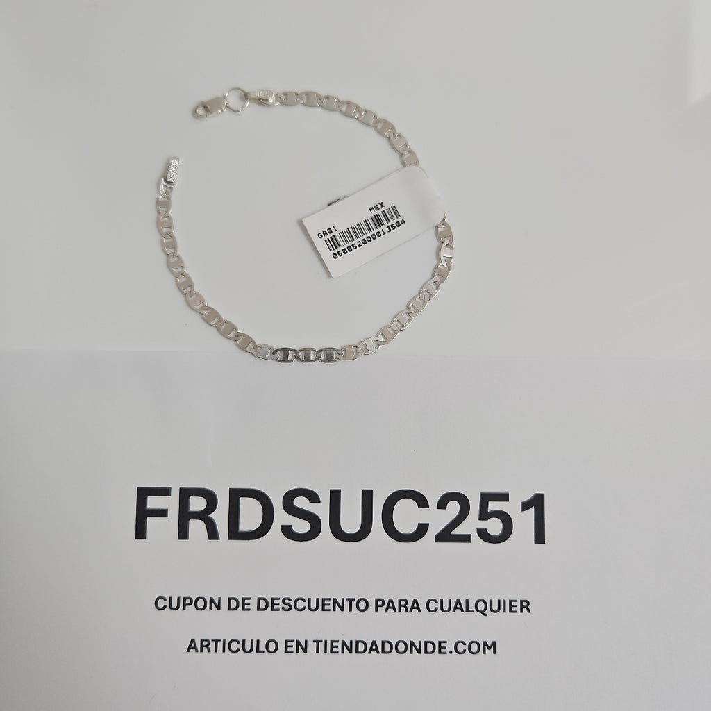 PULSERA TEJIDO GUCHI PLATA .925 18 CM 3.1 GR (NUEVO)